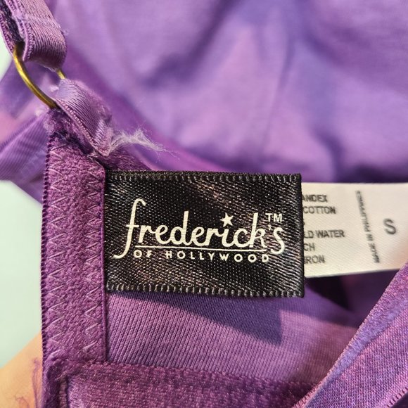 Fredericks of Hollywood Corset Lace up Back Purple Yellow Womens Small - Picture 7 of 11